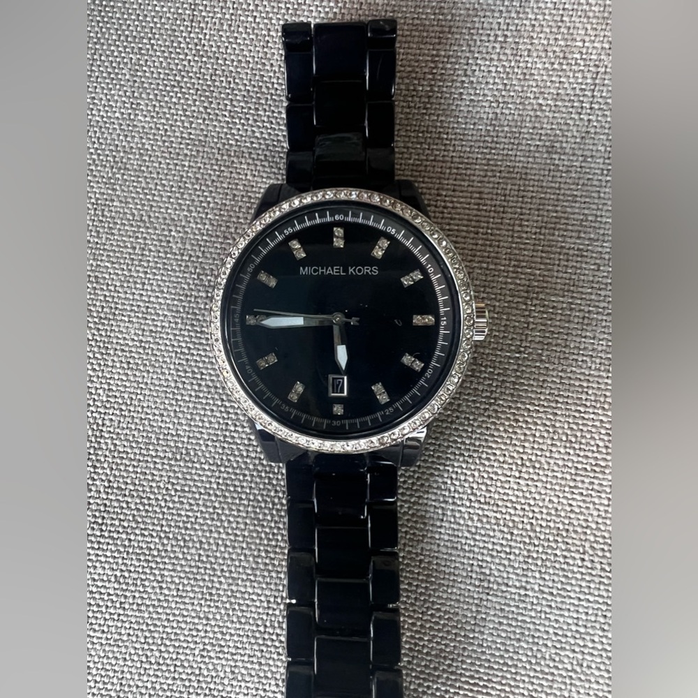 Michael Kors Women's Watch Black Acrylic Band